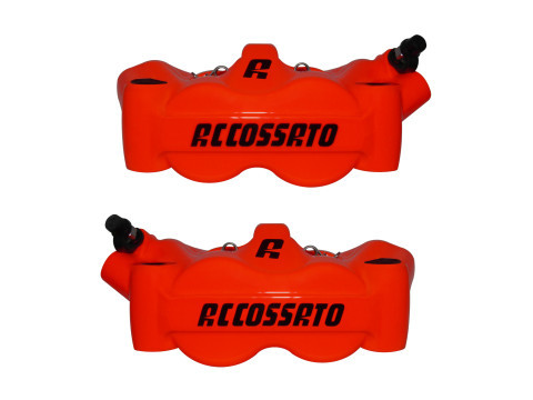 Accossato Radial Brake Caliper Forged Monoblock 100 mm With Aluminum Piston Florescent Red