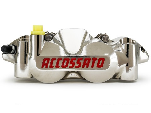 Accossato CNC Radial Brake Caliper Monoblock 108mm With Titanium Pistons, 21mm Offset Nickel-plated