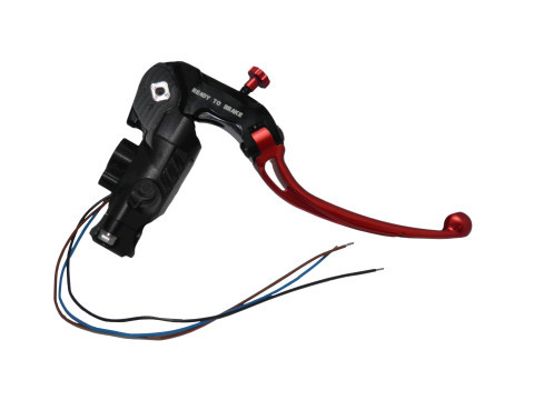 Accossato Ready To Brake Master Cylinder PRS 19x17-18-19 With Colourful Folding Long Lever-Red