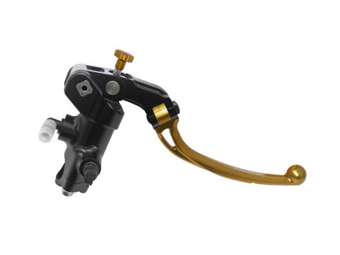 Accossato Radial Brake Master Cylinder PRS 19x17-18-19 With Black Anodyzed Body and Colourful Long Lever-Gold