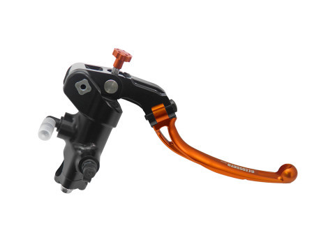 Accossato Radial Brake Master Cylinder PRS 19x17-18-19 With Black Anodyzed Body and Colourful Long Lever-Orange