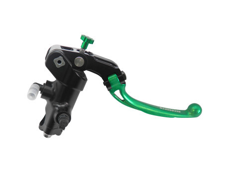 Accossato Radial Brake Master Cylinder PRS 19x17-18-19 With Black Anodyzed Body and Colourful Short Lever-Green