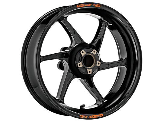 OZ Racing - Cattiva Magnesium 6 Spoke Rear Wheel - Gloss Black - Aprilia - C6095AP60X5N