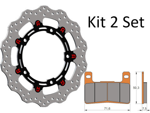 Accossato Floating Front Discs Kit with Brake Pads - DK236-AGPA109ST
