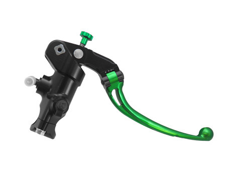 Accossato Radial Brake Master Cylinder PRS 19x17-18-19 With Black Anodized Body and Colourful Long Lever-Green