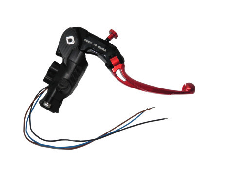 Accossato Ready To Brake Master Cylinder PRS 19x17-18-19 With Colourful Folding Short Lever-Red