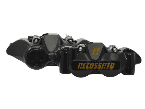 Accossato Radial Brake Caliper Forged Monoblock 108 mm distance With Pistons in Aluminum Black anodized