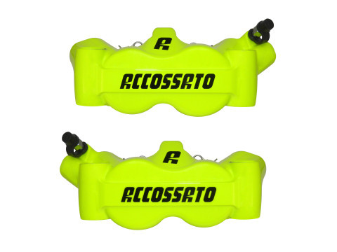 Accossato Radial Brake Caliper Forged Monoblock 100 mm With Aluminum Pistons Florescent yellow