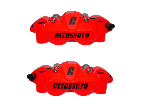 Accossato Radial Brake Caliper Forged Monoblock 108 mm distance With Pistons in Aluminum Florescent red