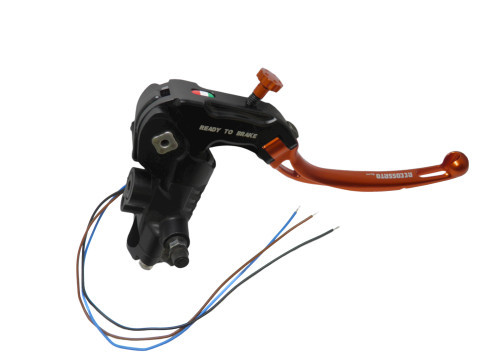 Accossato Ready To Brake Master Cylinder PRS 19x17-18-19 With Colourful Folding Long Lever-Orange