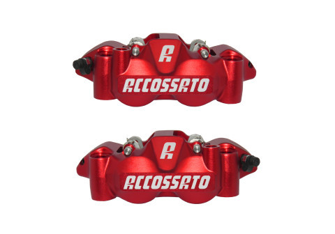 Accossato Radial Brake Caliper Forged Monoblock 108 mm distance With Pistons in Aluminum Red anodized