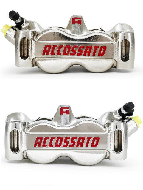 Accossato CNC Radial Caliper Set - 100mm - Titanium Pistons - Nickel Plated