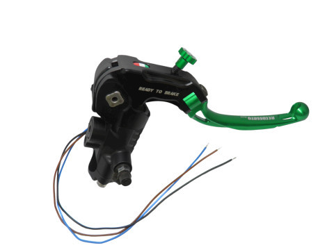 Accossato Ready To Brake Master Cylinder PRS 19x17-18-19 With Colourful Folding Short Lever-Green