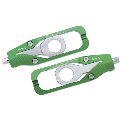 Lightech - Chain Adjusters - Green - Kawasaki - TEKA003VER