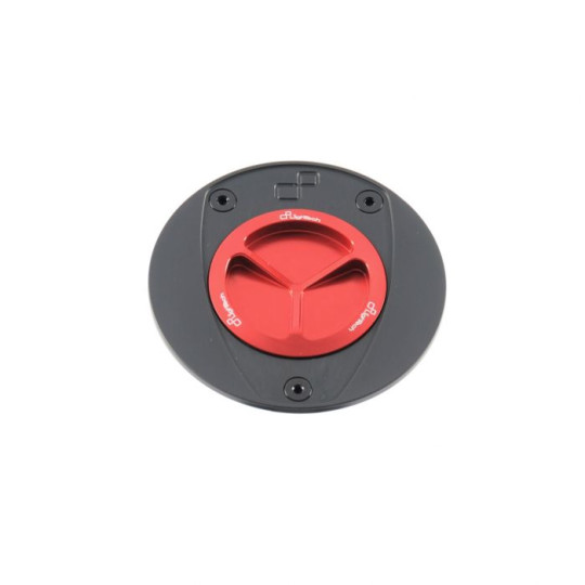 Lightech - Spin Locking Fuel Caps - Red / Black - Ducati - TFN228ROS