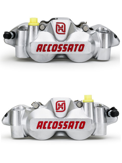 Accossato Radial Brake Caliper Forged Monoblock 108 mm distance With Pistons in Aluminum NIckel-plated